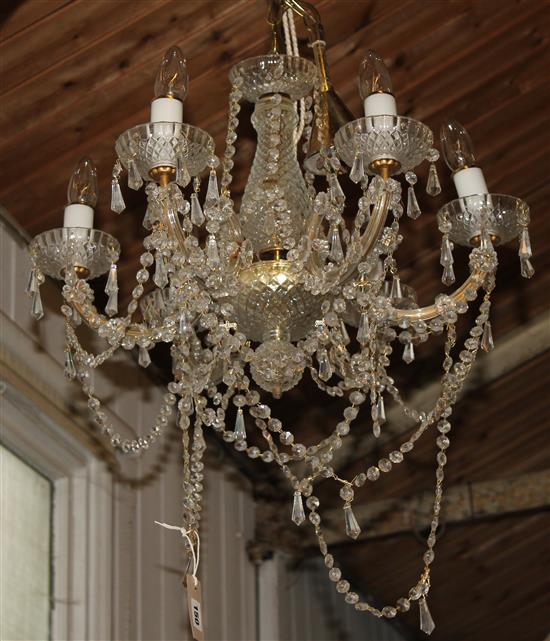Six branch crystal ceiling chandelier